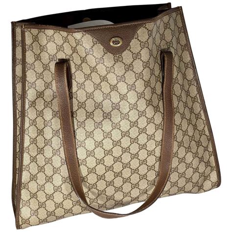 gucci large brown leather shopper bag|gucci brown canvas crossbody bag.